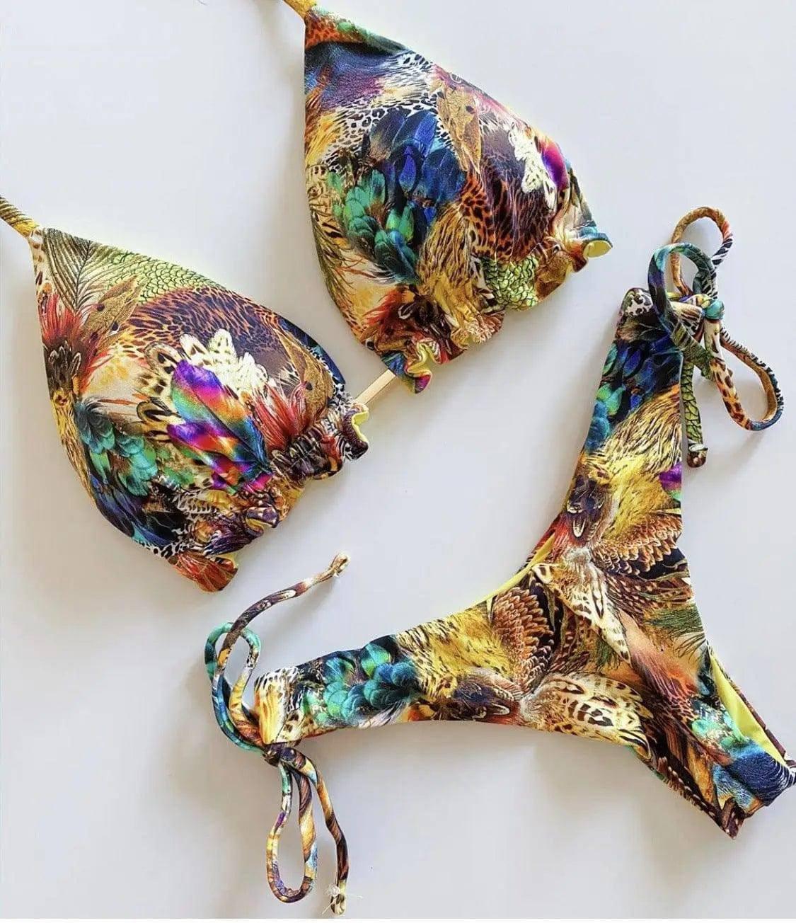 Swimwear Floral Retro Trade Bikini Sexy Swimwear-B-2