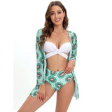 Three Piece Bikini Swimsuit Shawl Split Swimsuit High-Kiwi-4