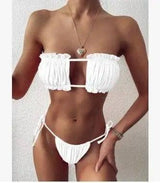 Trend Fashion Hollow Sexy Bikini Skinny Swimsuit-White-3