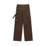 Trendy Brand Retro Men's Overalls For Girls-Coffee-3