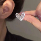 Fashion Jewelry Micro Inlaid Zircon Love Ear Clip Female Niche Design-2