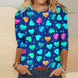 Valentine's Day Female With Hearts Printing Crew Neck-RQ4127506-11