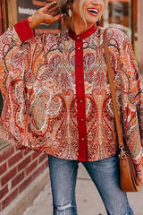 Vintage Printed Loose Street Fashion Tops-Red-7