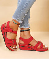 Wedge Sandals Summer Velcro Platform Shoes Women-4