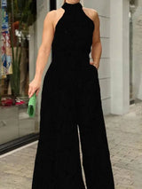 Stylish Casual Halter Jumpsuit for Women-Black-13