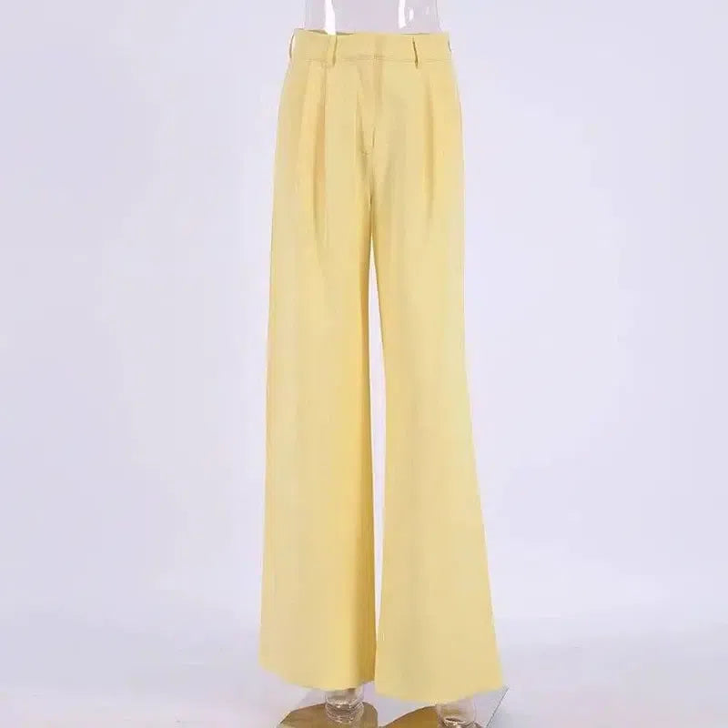 Women's High Waist Loose Temperament All Match Trousers-2