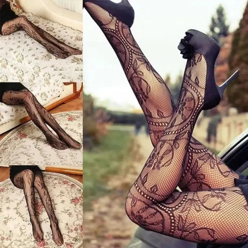 Women's jacquard stockings slim-fit pantyhose-3