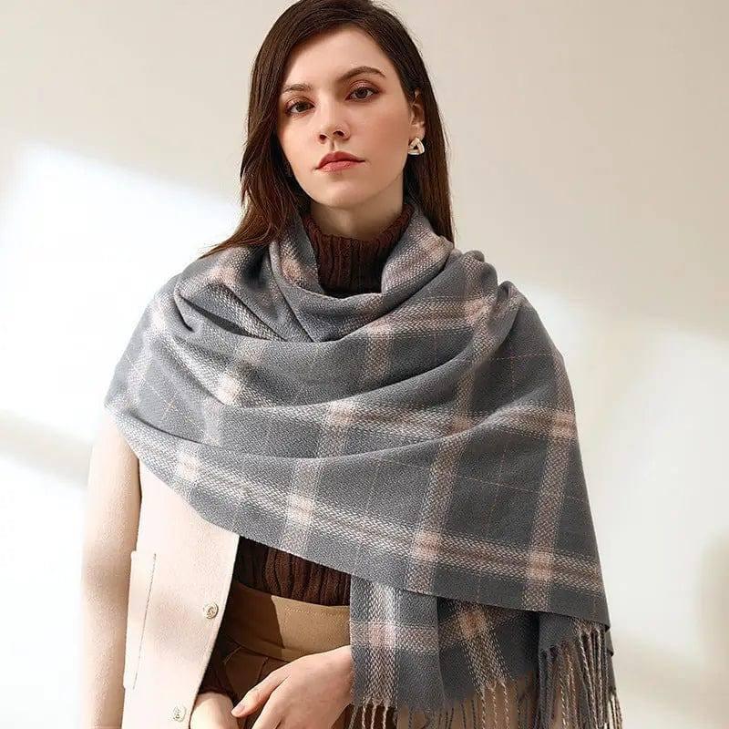 Women's Sweet Tassel Shawl Warm Cashmere Scarf-4