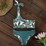 Women Swimsuit One Shoulder Bikini Sexy Low Waist-4