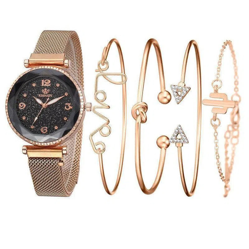 Women Watches Starry Sky Magnet Buckle Fashion Bracelet Wristwatch Roman Numeral Simple Clock Gift-8