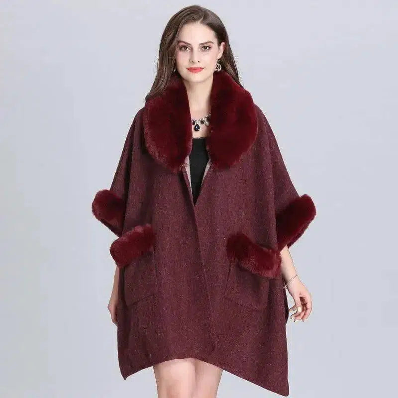 Woolen Cardigan Jacket-Winered-5