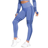 Yoga Crop Top Seamless Yoga sets-Sapphire pants-16