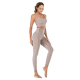 Yoga Solid Color Sports Underwear Suit Fitness Yoga Pants-5