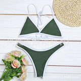 Trendy Affordable Swimwear - Two-Piece Bikini-Armygreen-3