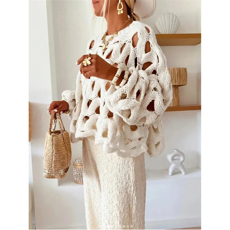 Elegant Crochet Knit Pullover